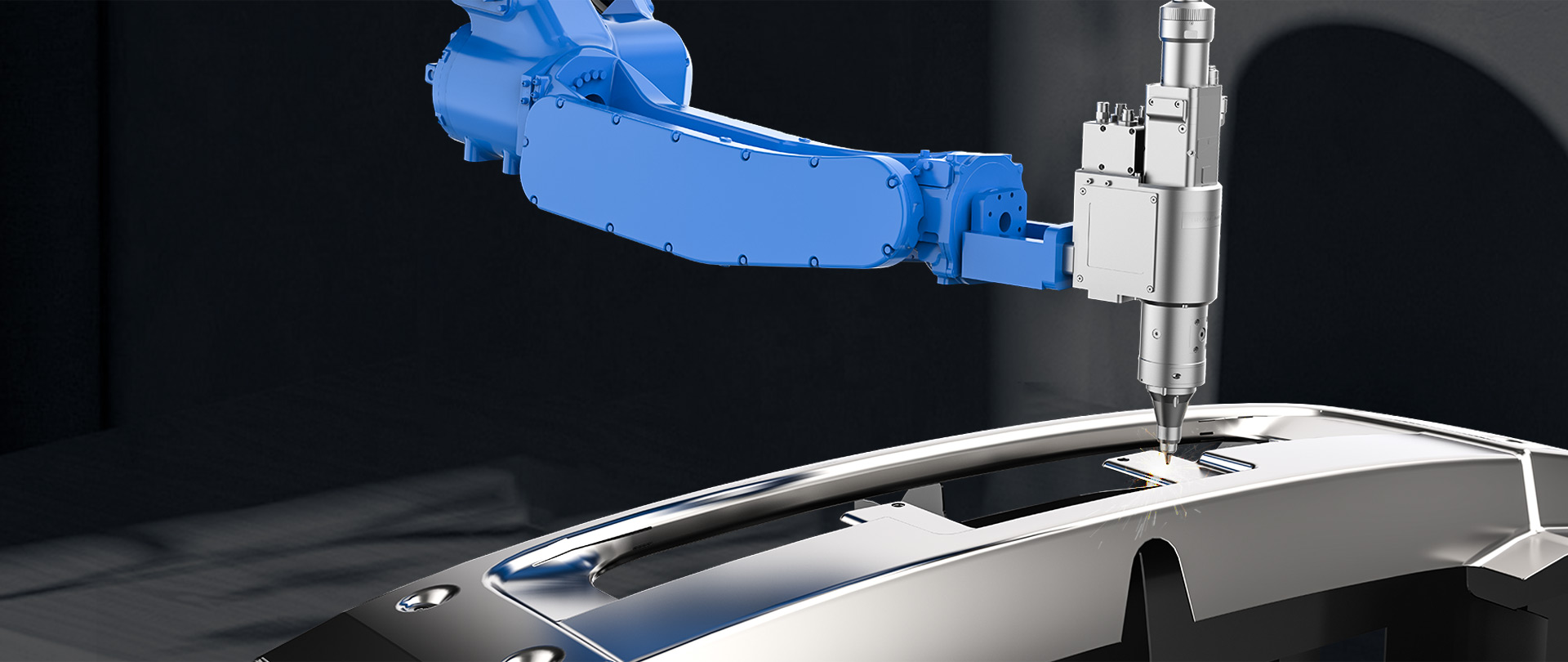 Corte láser robotizado de una pieza metálica tridimensional