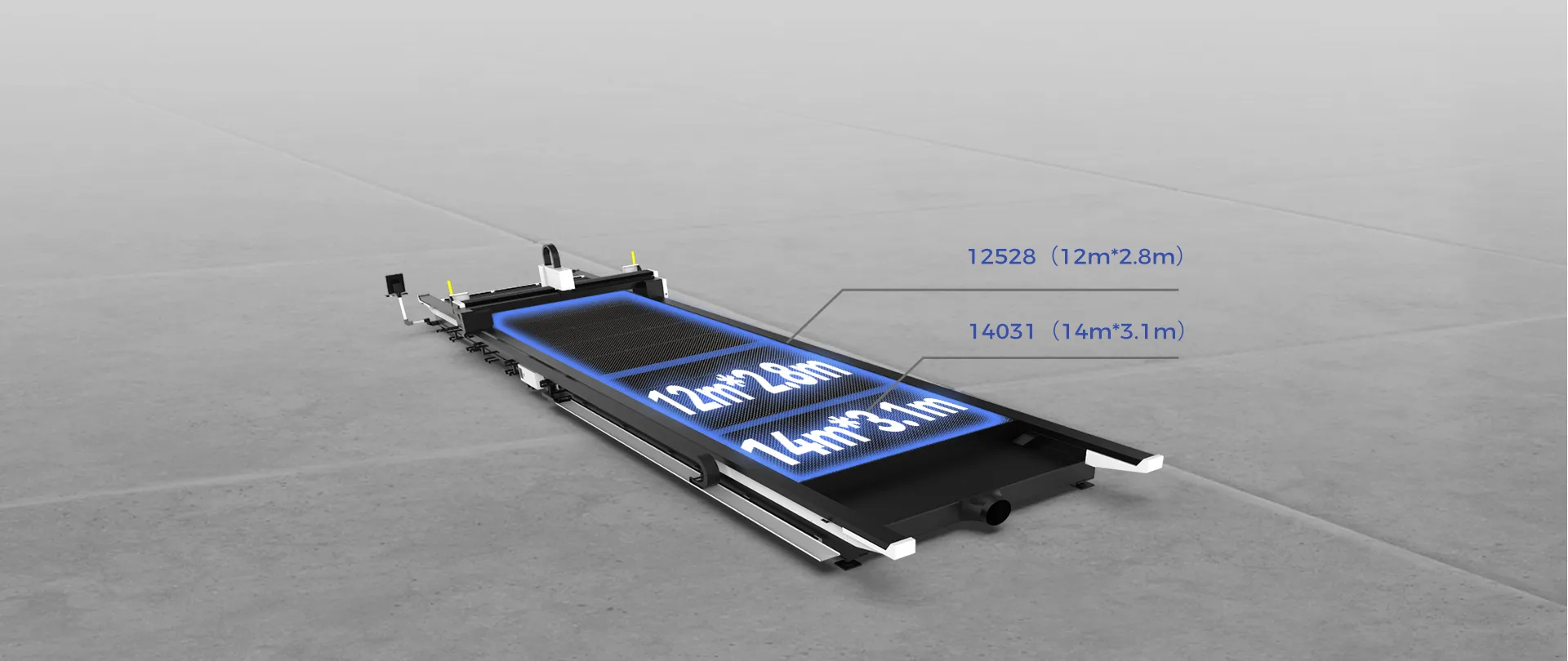 Área de trabajo configurable de la máquina láser Serie SE